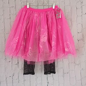 NWT Betsey Johnson for Capezio Pink Rose Tutu Capri Leggings 10713W Medium